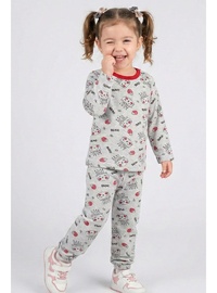 Bebek Pijama Takımı Kraliçe Desenli 250gr Açık Gri