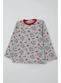 Bebek Pijama Takımı Kraliçe Desenli 250gr Açık Gri
