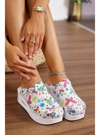 Kelebek Desenli Ortopedik Sabo Terlik Nar Çiçeği