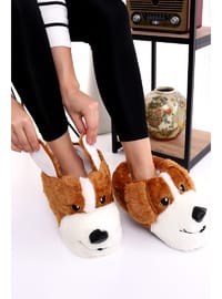 Köpekli Kışlık Panduf 100gr Taba