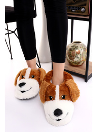 Köpekli Kışlık Panduf 100gr Taba