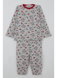 Bebek Pijama Takımı Kraliçe Desenli 250gr Açık Gri