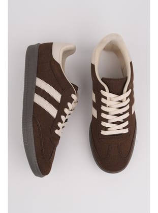 Muggo GORDON Unisex Ortopedik Günlük Garantili Bağcıklı Yürüyüş Koşu Sneaker Spor Ayakkabı KAHVERENGİ