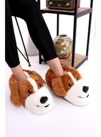 Köpekli Kışlık Panduf 100gr Taba