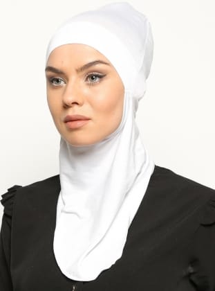 Pratik Hijab Bone -Beyaz - Ecardin