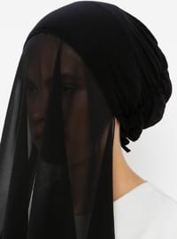 Boneli Şifon Şal Siyah