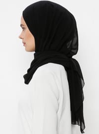 Boneli Şifon Şal Siyah