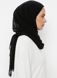 Boneli Şifon Şal Siyah