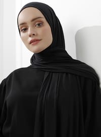 Likralı Penye Şal Siyah
