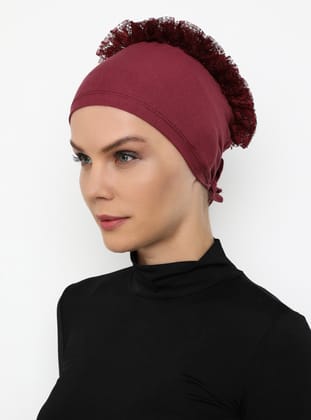 Fırfırlı Bone - Bordo - Zamir Bone