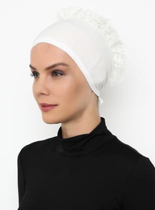 Fırfırlı Bone - Krem - Zamir Bone