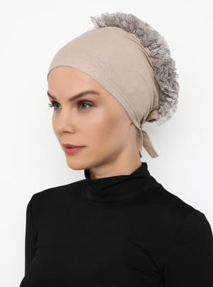 Fırfırlı Bone - Vizon - Zamir Bone