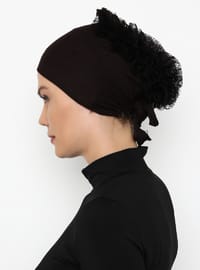 Fırfırlı Bağlı Bone Kahverengi
