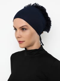 Bağlı Fırfırlı Bone Lacivert
