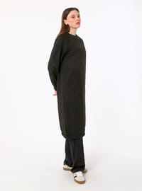 Basic Bisiklet Yaka Reglan Kollu Uzun İkili Eşofman Takımı- Siyah - Benin