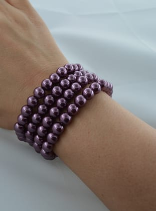 Cam İnci Hem Bileklik Hem Kolye - Pembe - Artbutika