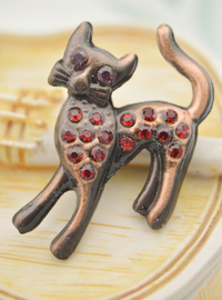 Kedi Figürlü Broş - Bronz
