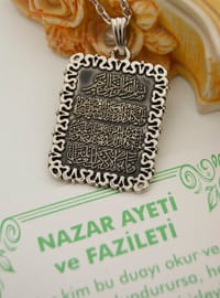 Nazar Ayeti Kolye - Gümüş Rengi