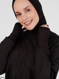 Tam Kapalı Parmak Geçmeli Mayo Siyah
