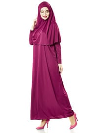 Fuşya Namaz Elbisesi ve Seccade Seti