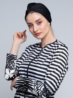 Hazır Dolama Deniz Bone - Siyah - Minel Mayo