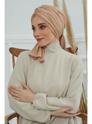 Büzgülü Penye Bone,Sütlü Kahve,B-1