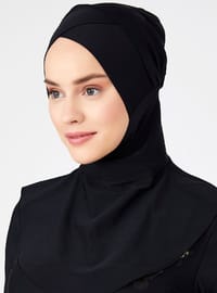 Çapraz Yüzücü Bone Eşarp Siyah