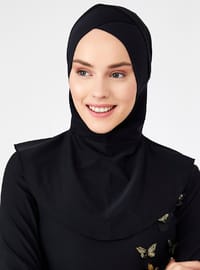 Çapraz Yüzücü Bone Eşarp Siyah