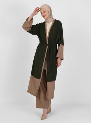 Kimono&Pantolon İkili Takım - Haki - Tofisa