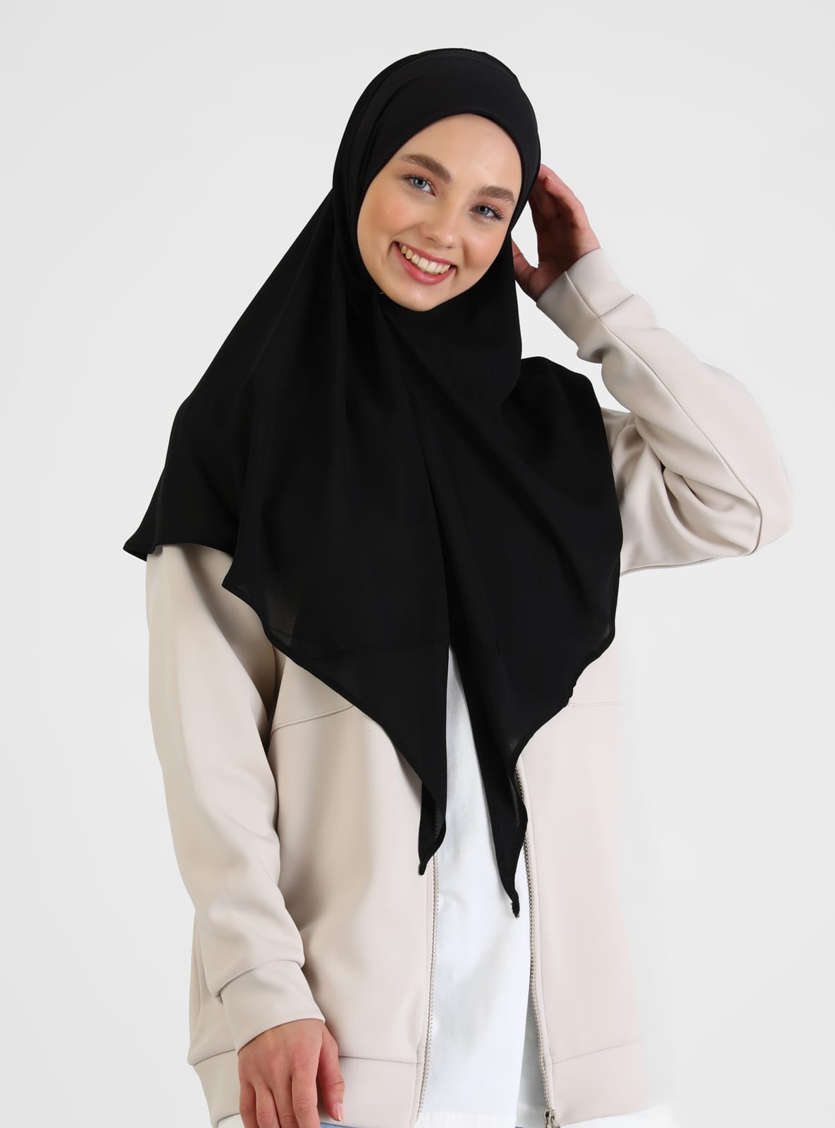 Krep Hazır Türban - Siyah