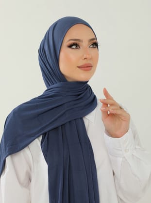 Luxury Penye Şal - İndigo - Beyzak Store