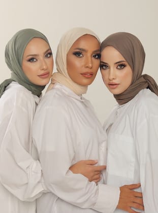 3`lü Avantaj Seti Luxury Penye Şal - Ağaç Kabuğu Adaçayı Krem - Beyzak Store