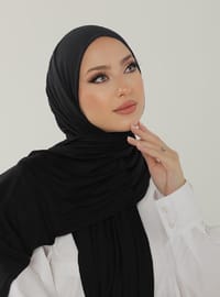 Penye Şal - Düz Renk Siyah