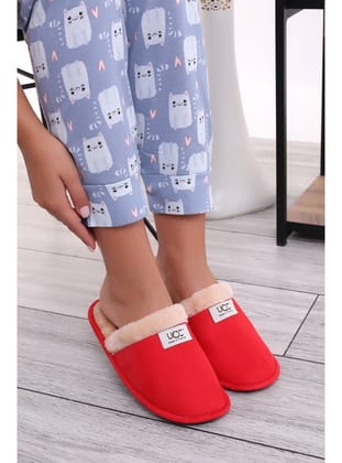 Ucc 050 Unisex Kışlık Ev İçi Terliği Kürklü Yünlü Kışlık Terlik