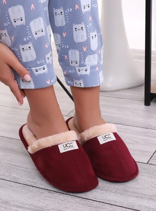 Ucc 050 Unisex Kışlık Ev İçi Terliği Kürklü Yünlü Kışlık Terlik