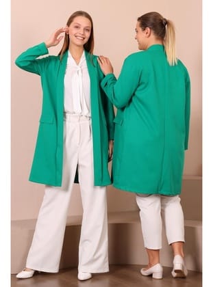 Blazer Buyuk Beden Kadin Ceket Tesettur Giyim Blazer Ceket Yeşil