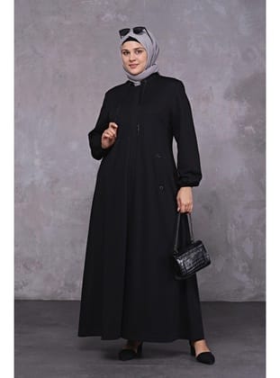 Buyuk Beden Uzun Kislik Tam Boy Kadin Pardesu Siyah