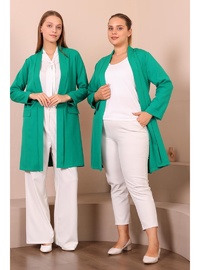 Blazer Ceket Büyük Beden Kadın Tesettür Giyim Blazer Ceket Yeşil