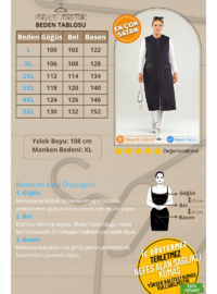 Kadın Deri Cepli Büyük Beden Uzun Yelek Lacivert