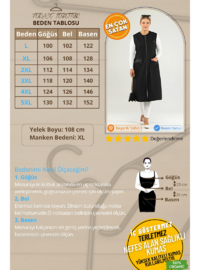 Kadın Deri Cepli Büyük Beden Uzun Yelek Siyah