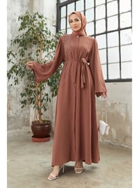 Taş Detaylı Abaya Camel