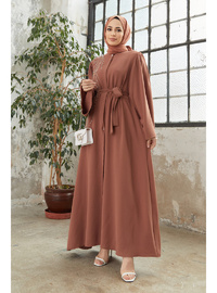 Taş Detaylı Abaya Camel