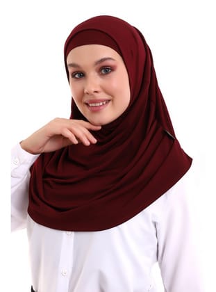 Yetişkin Pratik Eşarp Bordo Renk Bordo