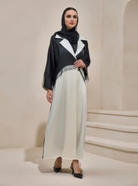 Siyah Ekru Abaya