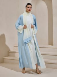Sahra Abaya Takım Açık Mavi