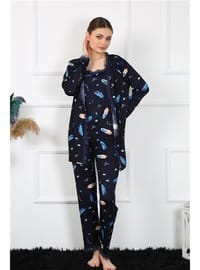 Lacivert Sabahlık Pijama Takım