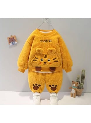 Desenli Çocuk Peluş Takım MNK0435-SARI