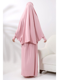 İki Parça Pratik Namaz Elbisesi 8016 Pembe