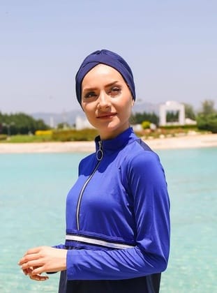Lacivert Çapraz Detaylı Deniz Bonesi B2103