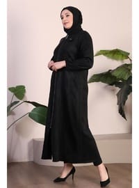 Büyük Beden Süet Uzun Pardesü Tam Boy Pardesu SİYAH